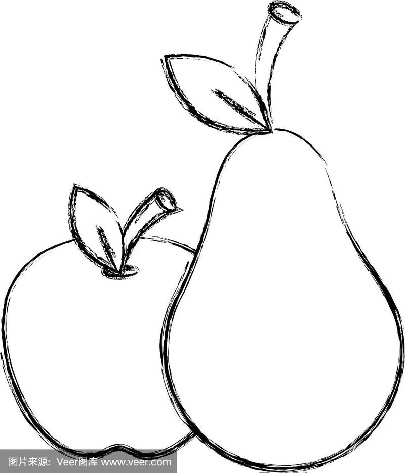 画苹果和梨的简笔画
