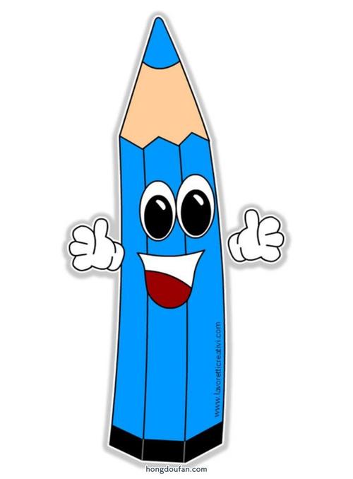 一支蓝色的卡通铅笔要如何画彩色铅笔简笔画大全