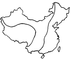 中国地形的分布图简笔画