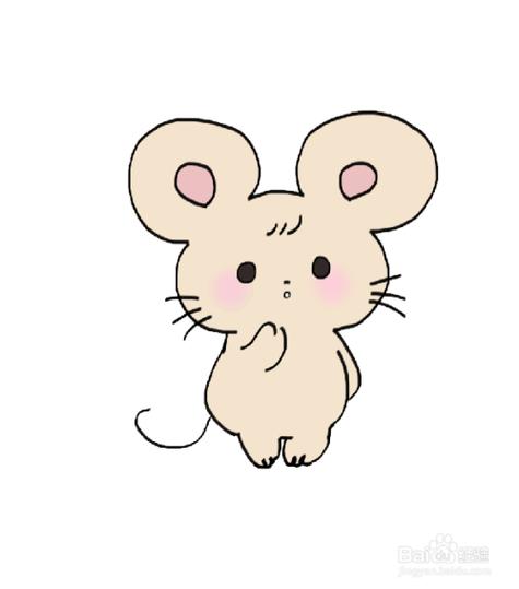 老鼠头像简笔画彩色