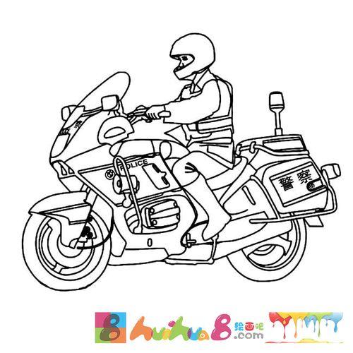 交警摩托车简笔画图片警察简笔画骑摩托车的警察的简笔画画法画交警骑