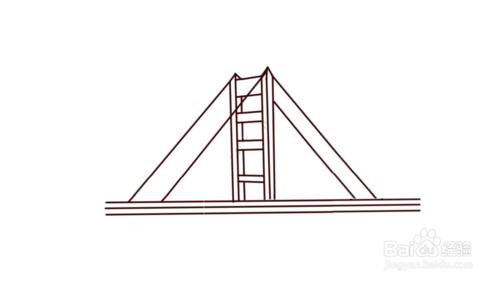 美国金门大桥简笔画超简单又好看