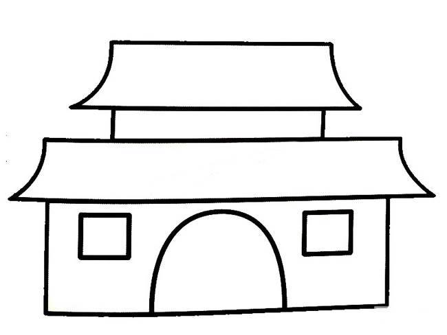 中国的建筑简笔画怎么画