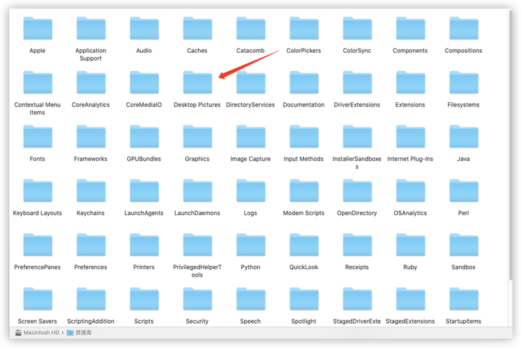 macbook苹果电脑设置自定义壁纸文件夹desktoppictures