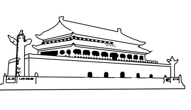 中国标志性建筑物简笔画