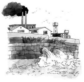 水源污染环境的简笔画