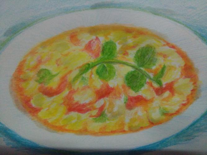 番茄炒鸡蛋图片简笔画