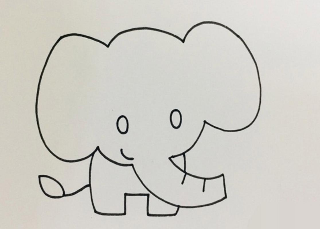 大象怎么画二年级简笔画