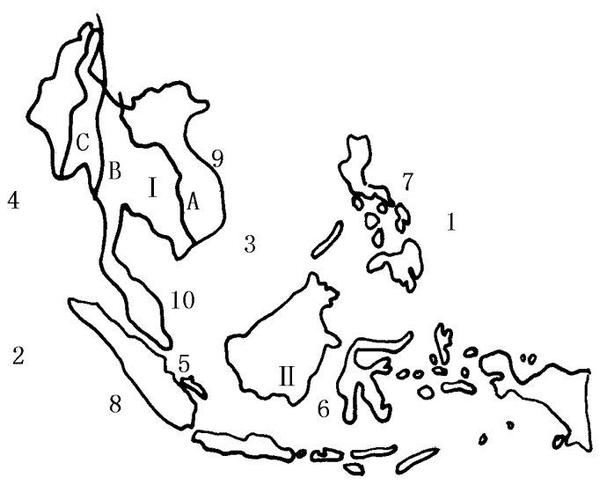 世界地理填图训练四(东南亚)