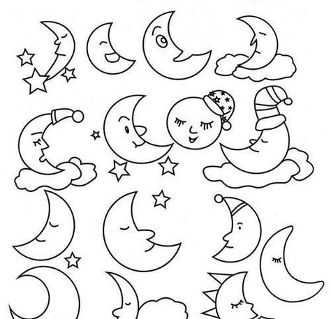 月亮上做客的儿童简笔画