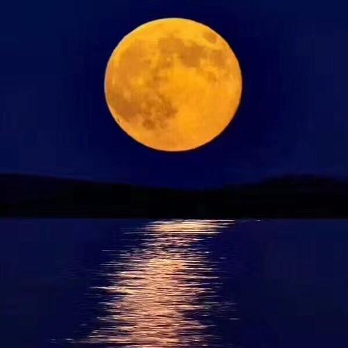 一轮明月挂夜空的唯美图片