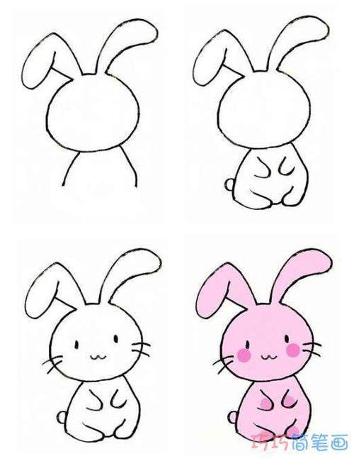 一堆小兔子简笔画简单又漂亮图片