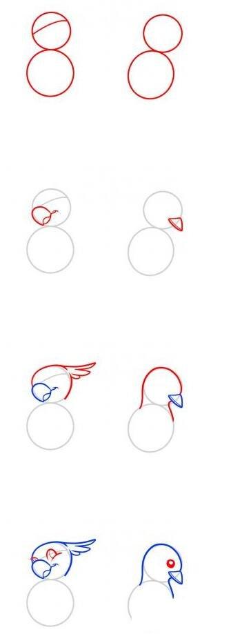 可爱的小鸟简笔画 小鸟的画法步骤图片素描-儿童简笔画大全