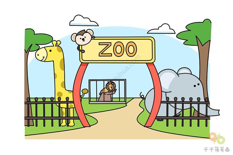有趣的动物园简笔画