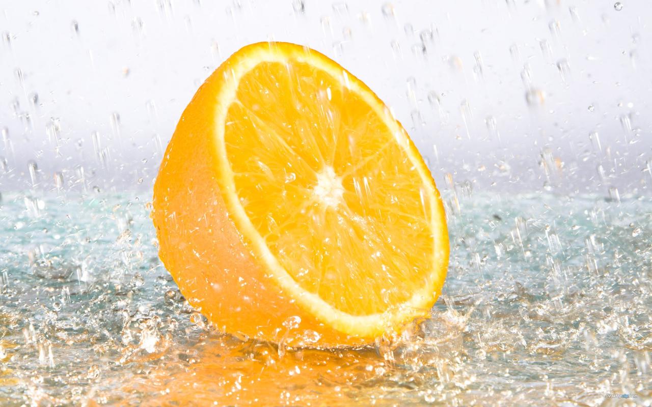 夏季清凉水果切开的橙子小清新高清桌面壁纸(二)