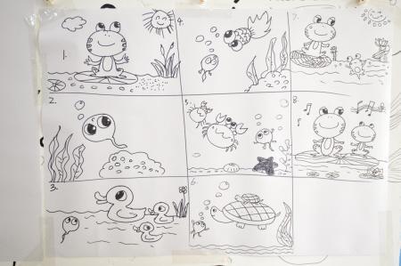 小蝌蚪找妈妈绘本故事简笔画图片