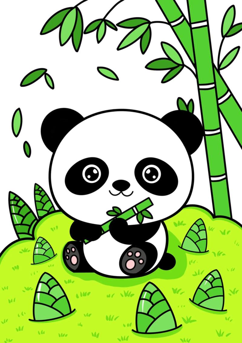 爱吃竹子的熊猫,我们来画胖乎乎的熊猫简 - 抖音