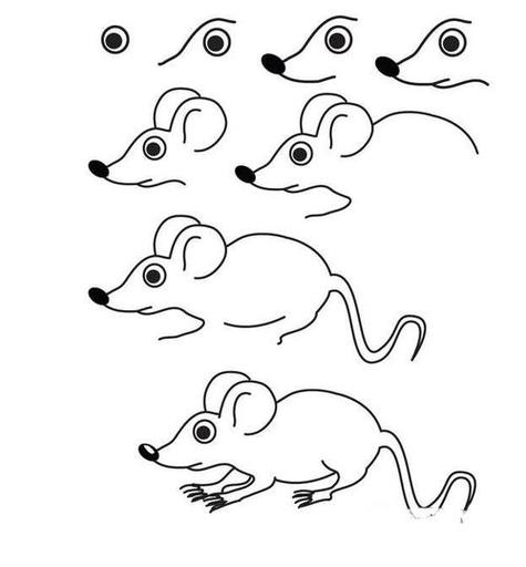 简单小老鼠简笔画步骤