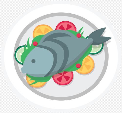 鱼在盘上怎么画简笔画