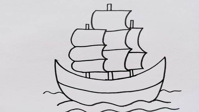 帆船的简笔画 帆船画法图片