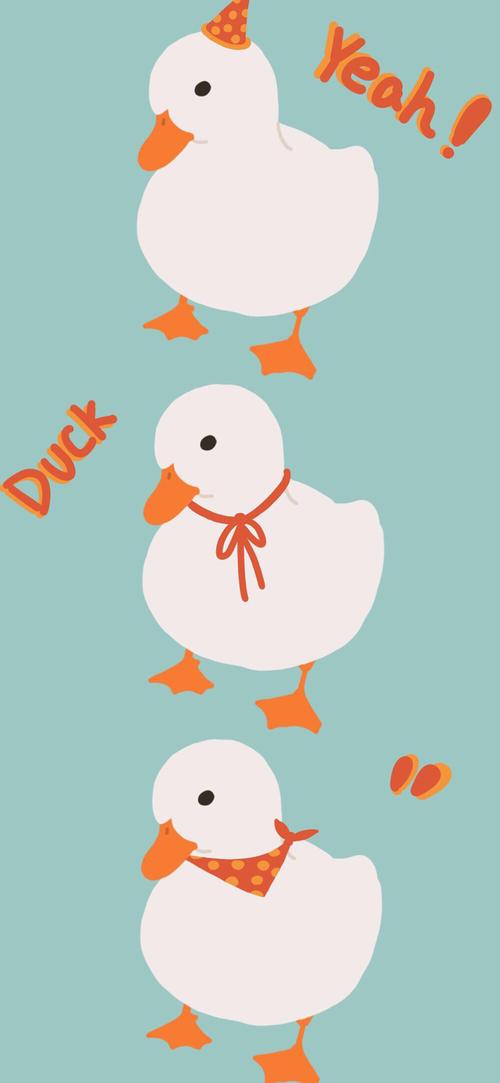 可爱鸭鸭插画壁纸