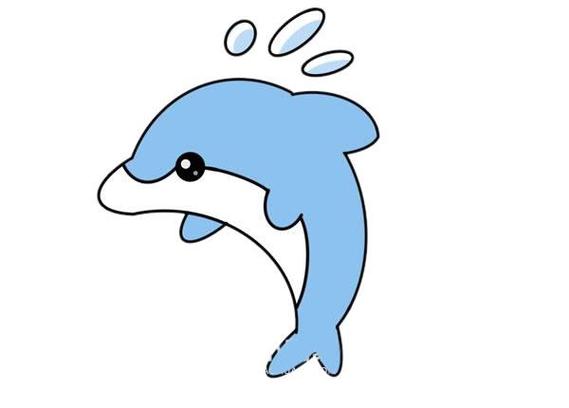 海豚怎么画简笔画可爱