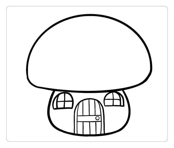 蘑菇屋简笔画 森林蘑菇屋简笔画 - 水彩迷