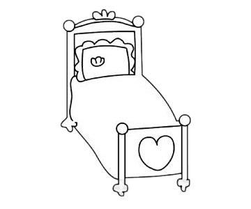 公主床简笔画简单画法步骤图在自己小小的温暖的卧室里放上一张漂亮的