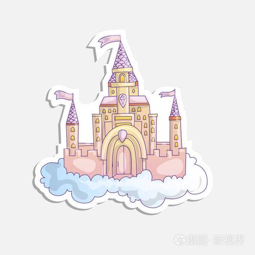 魔法城堡简笔画带颜色