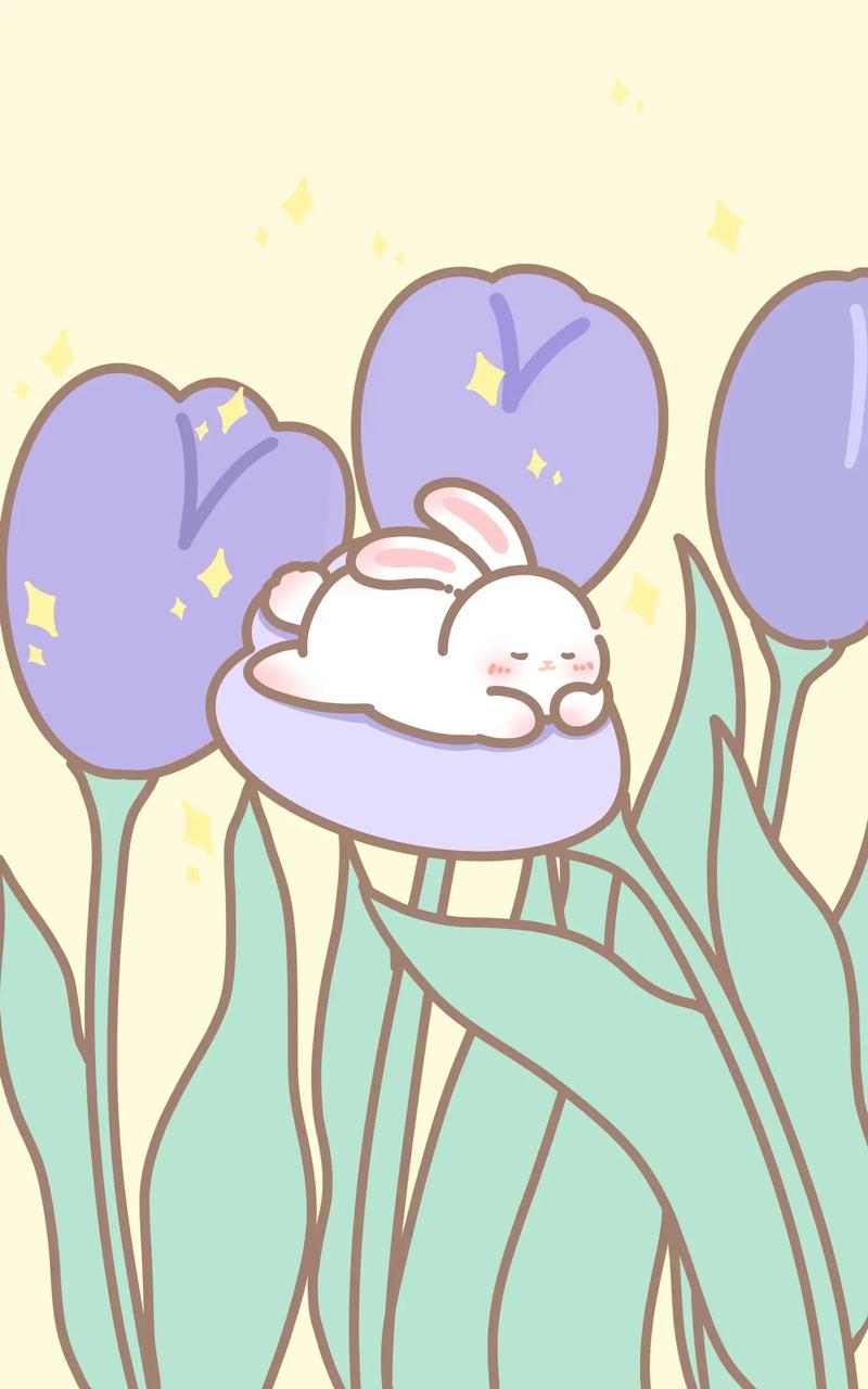 超可爱小兔兔壁纸保姆级教程.睡懒觉的小兔子太可爱啦!