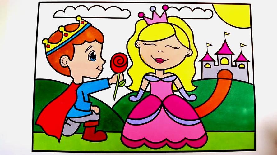 简笔画教你画王子向公主求婚的场景,一起跟着画吧!