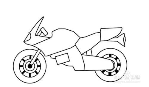 如何画一辆普通摩托车