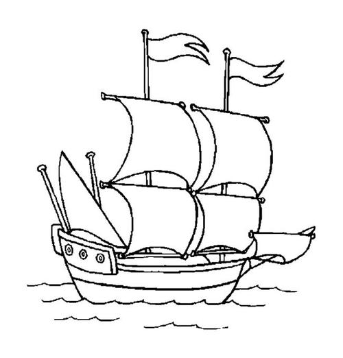 帆船交通工具简笔画图片 帆船怎么画