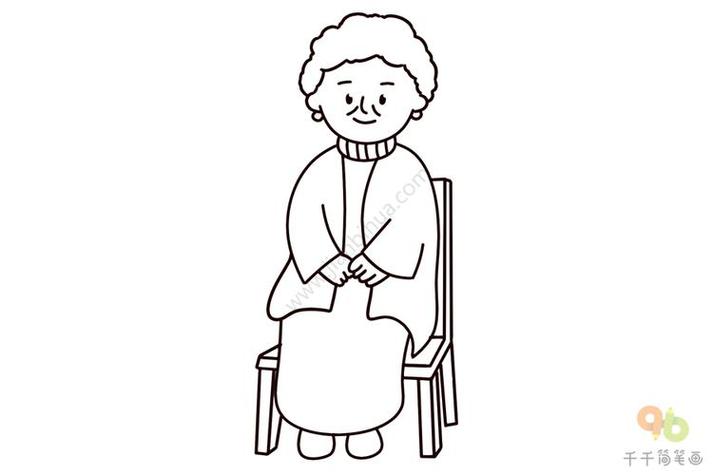 着老奶奶简笔画慈祥的老奶奶简笔画图片大全老奶奶简笔画步骤图正在织