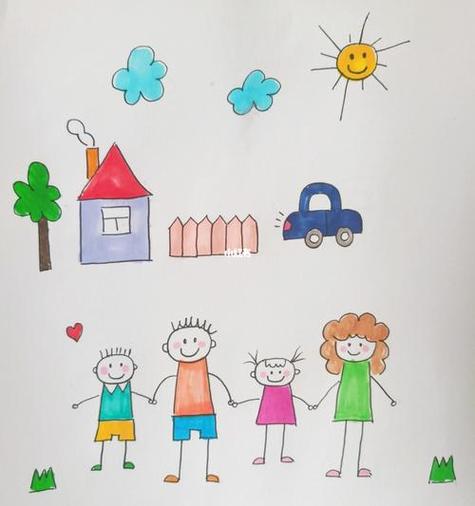 儿童绘画一家人简笔画