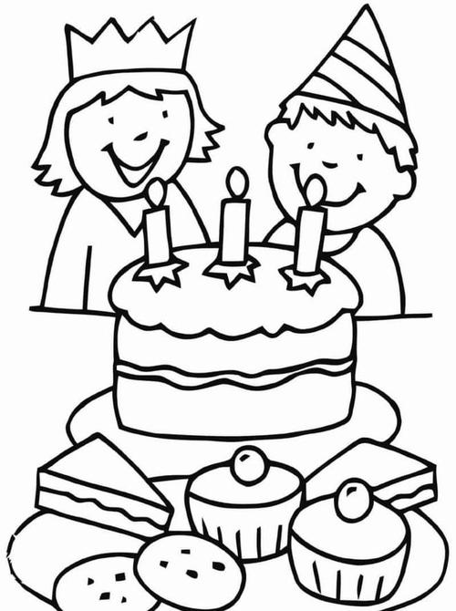 8张草莓生日蛋糕卡通涂色简笔画_网易订阅
