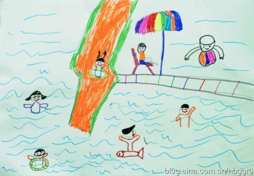 水上乐园简笔画儿童