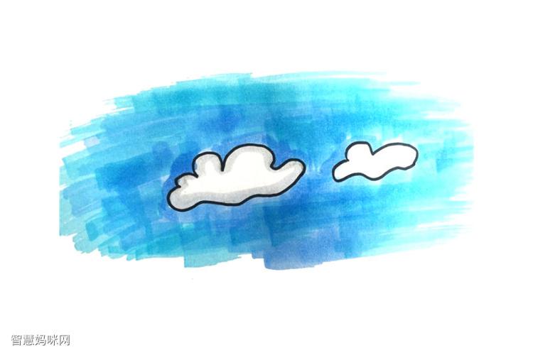 简单漂亮的蓝天白云怎么画