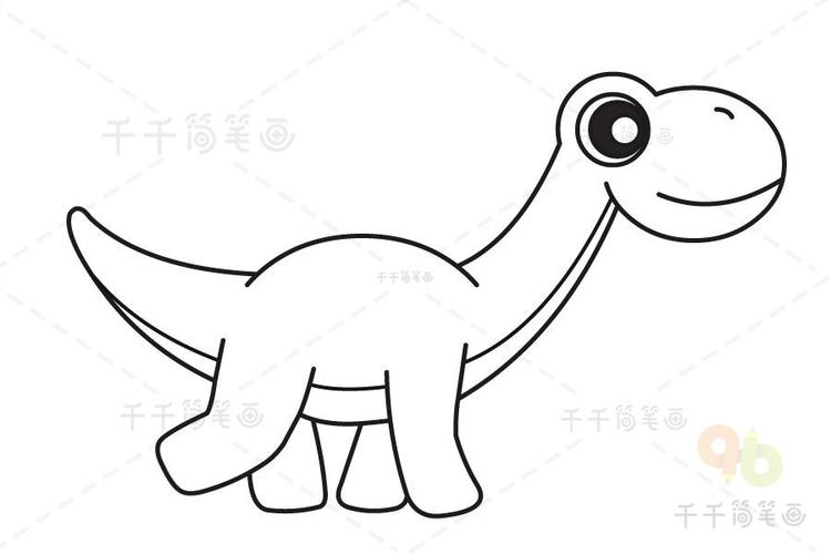儿童恐龙简笔画双冠龙