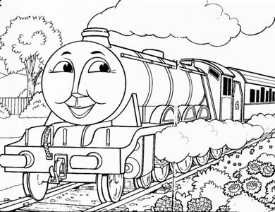 托马斯小火车简笔画图片 幼儿园油画棒
