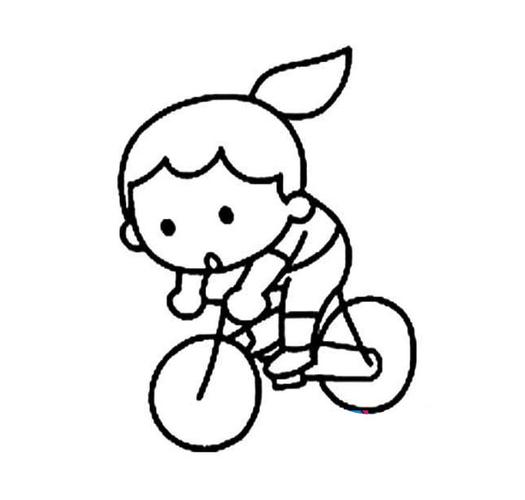 小朋友骑自行车简笔画图片大全