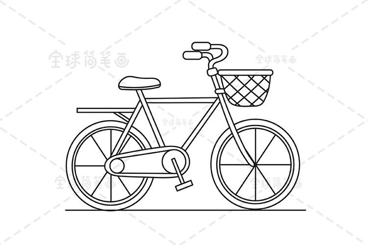 简单的自行车简笔画图片