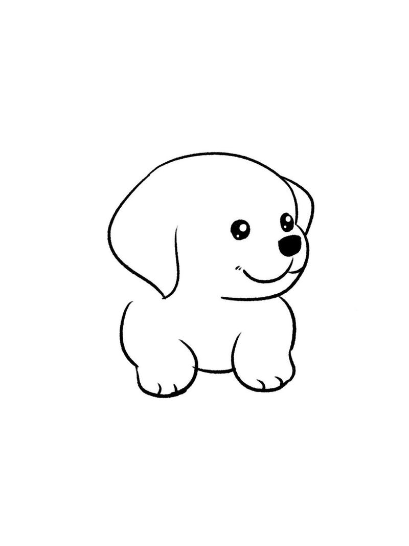 动物简笔画 | 小奶狗(附过程) 多希望小狗狗可以一直保持在小时候奶