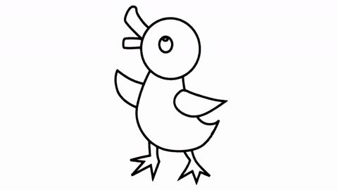 儿童简笔画鸭子的画法
