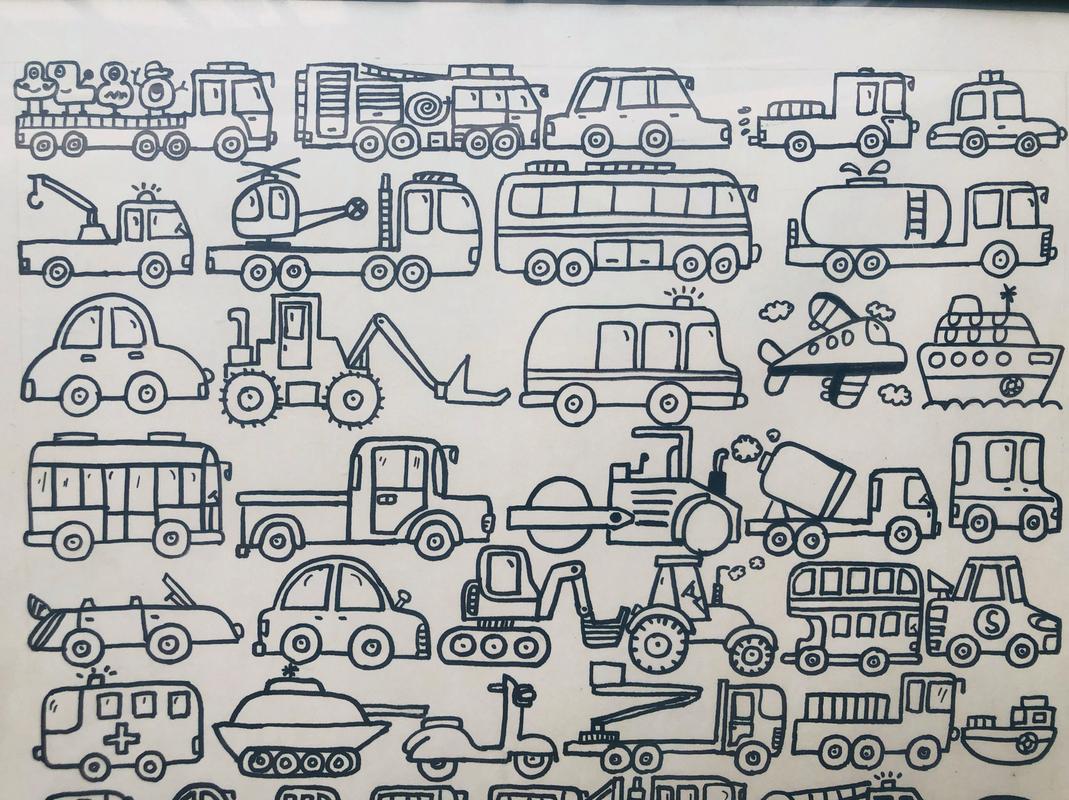 各种交通工具简笔画  汽车简笔画 儿童简笔画 汽车简笔画 儿童画 绘画