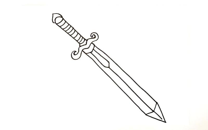 【简笔画】一把剑,每天一幅简笔画