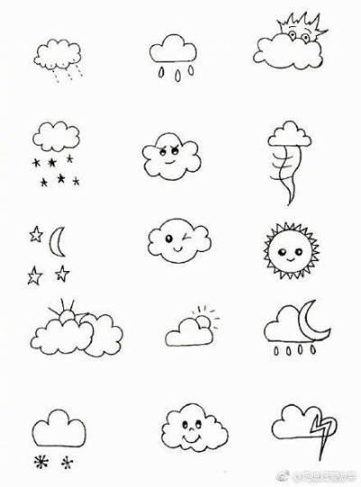 天气小表情符号简笔画图片