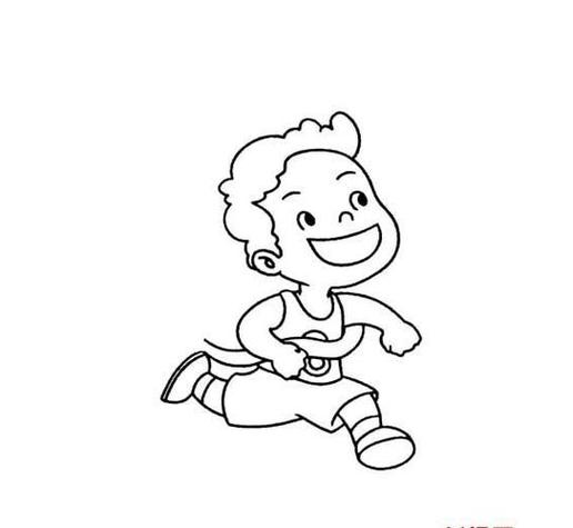 人物赛跑终点冲刺的简笔画法人物动作跑步的小男孩简笔画笔画正在练*