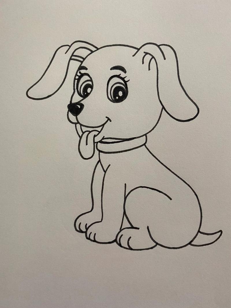 儿童动物简笔画(39/100) 卡通小狗