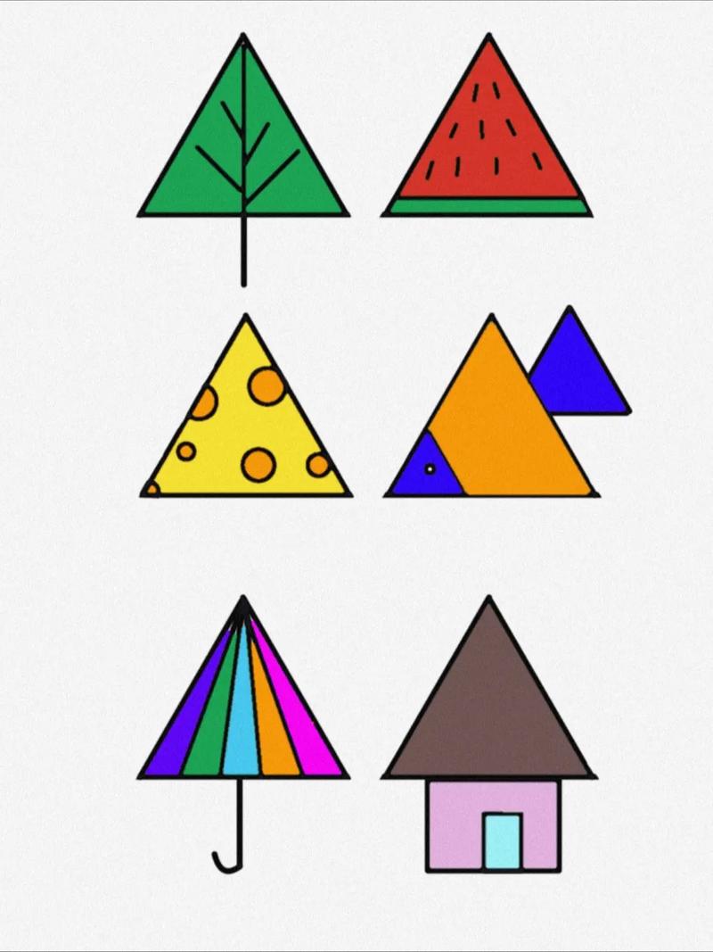 三角形加几笔简笔画教程来了.